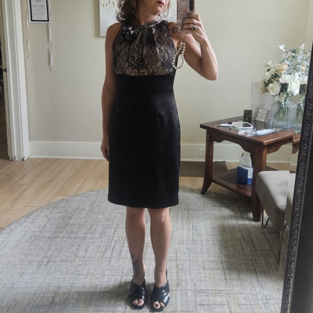 Size XS black and nude high neck party dress for event or wedding good conidion
